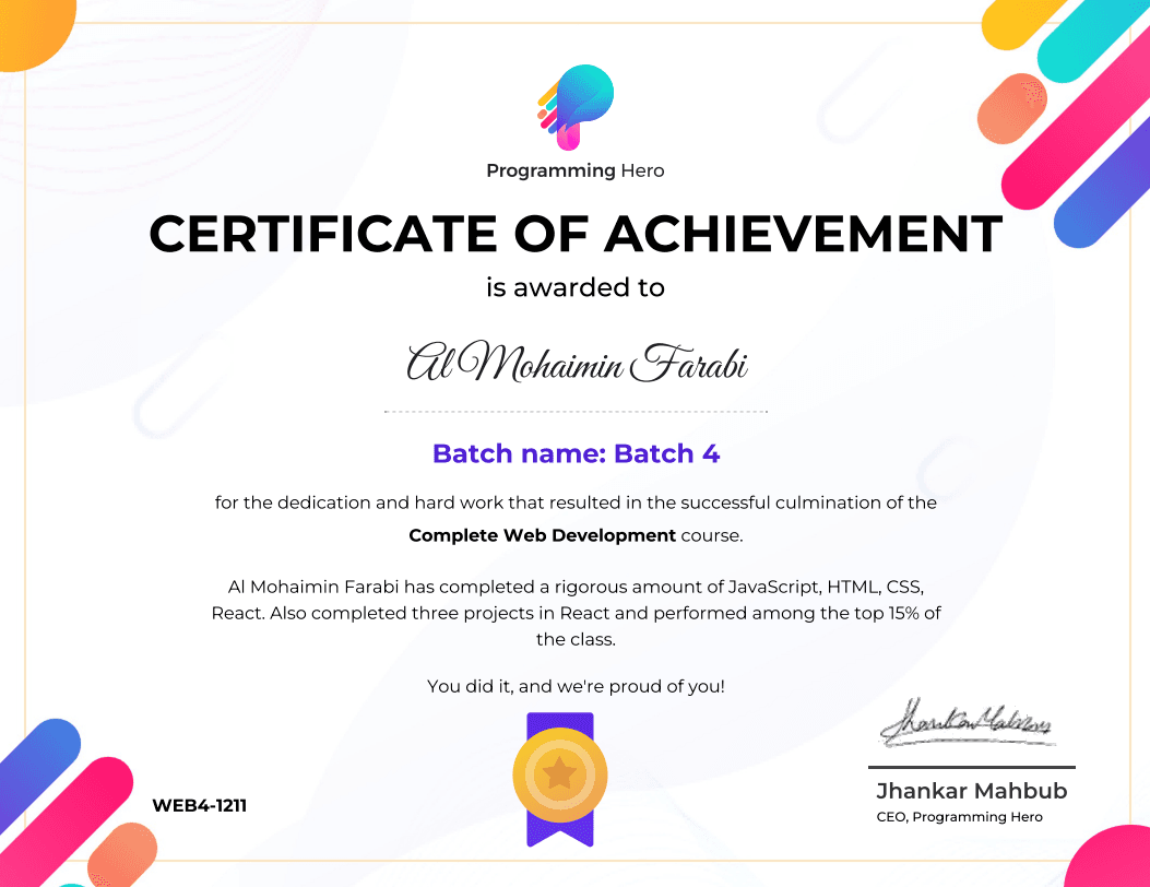 Programming Hero — Web Dev